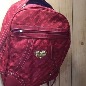 Burgundy South Pole emblem book bag